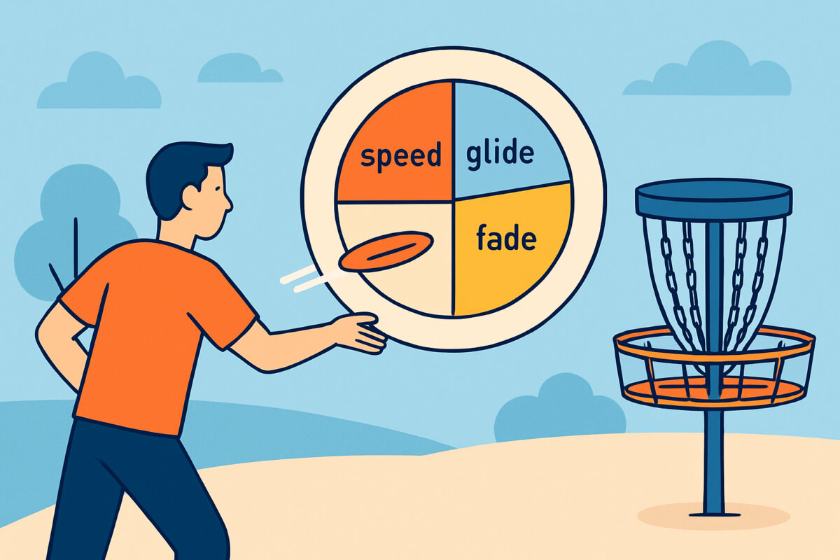 Kiekon lentonumerot – speed, glide, turn ja fade