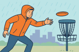 Sadetakki frisbeegolfiin – hengittävyys ja liikkuvuus